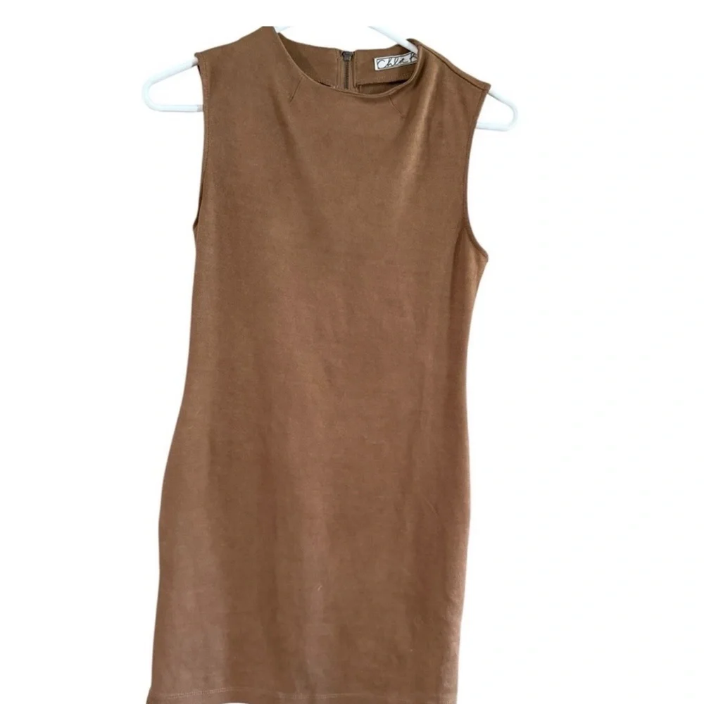 Chloe K Brown Sleeveless Mini Dress